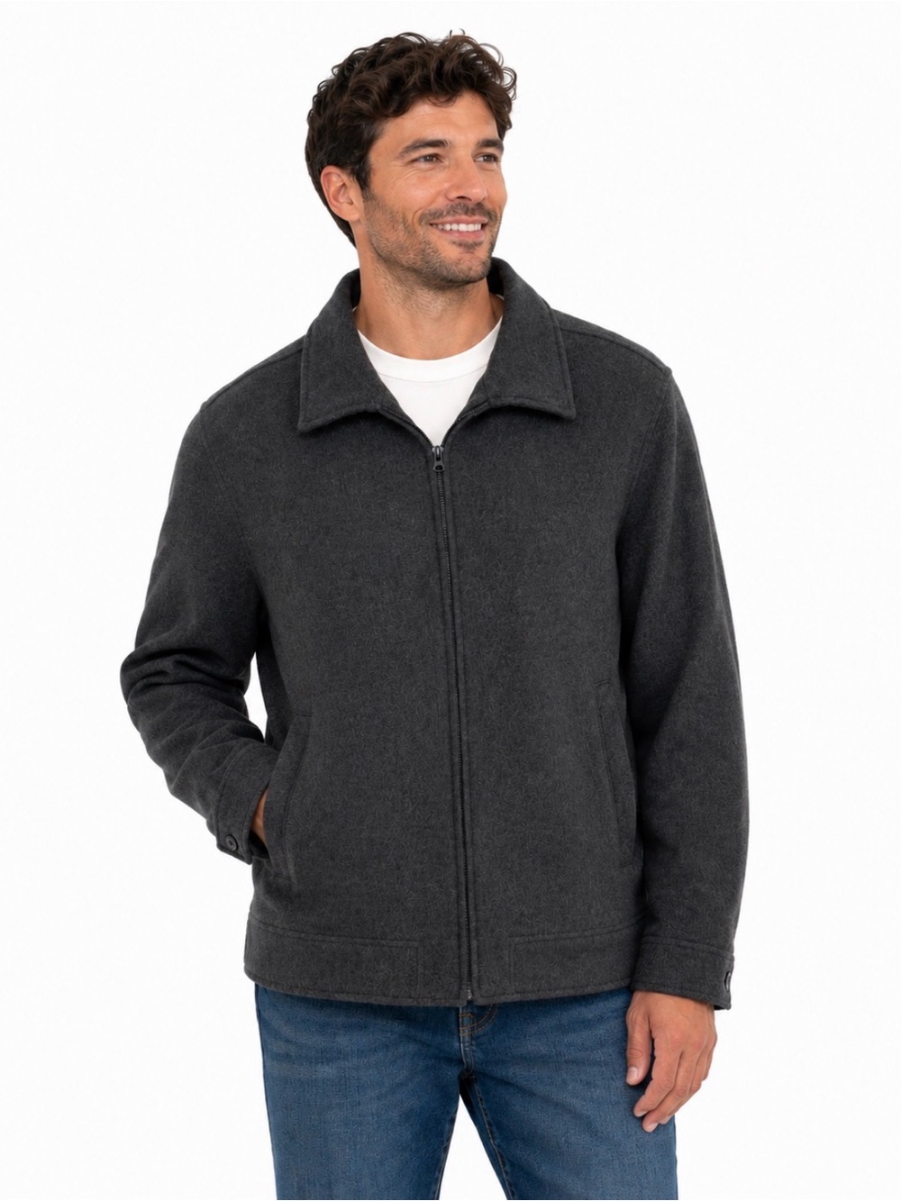 Gap Vintage Y2K Men’s Tweed Wool Quilted Insulated Full Zip Winter Gray Size XL